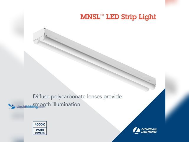 Lot 49-3639383 - Lithonia Lighting 4 Ft. Integrated LED White Multi-Volt Strip Light Fixture, 64-Watt Equivalent, 450...