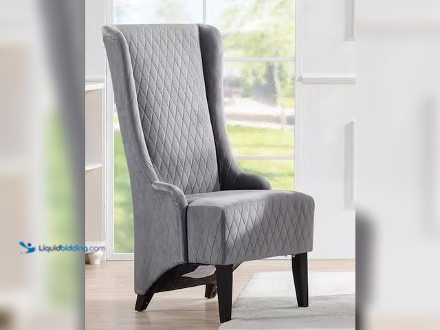 Lot 49-1548091 - Harper & Bright Designs Gray Fabric Wide Wing Back Side Chair for Living Room Model # GCSF41792, Unu...
