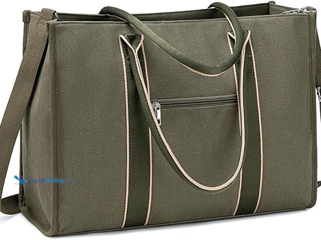 Lot 49-3466108 - Laptop Tote Bag for Women Work 15.6 inch Canvas Shoulder Bags Computer Messenger Purse Teacher Handb...