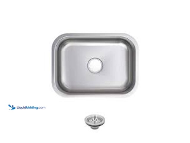 Lot 49-3540360 - Glacier Bay 23 in. Undermount Single Bowl 18-Gauge Stainless Steel Kitchen Sink with Strainer. Model...