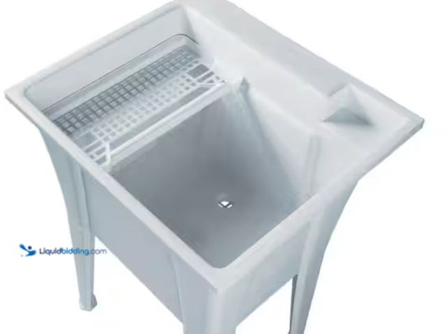 Lot 49-2006259 - RUGGED TUB 24 in. x 22 in. Granite Freestanding Utility/Laundry Sink with 2-Hdl Pullout Faucet and I...
