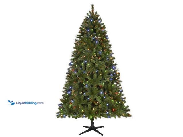 Lot 49-5447545 - Home Accents Holiday 7.5 Foot Wesley Long Needle Pine LED Pre-Lit Tree Open Box. [Model: 1005 273 00...