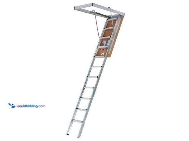 Lot 49-5552417 - ouisville Ladder
7.8 ft. - 10.3 ft. Ceiling Height Aluminum Attic Ladder(22.5 in. x 54 in. Rough Op...