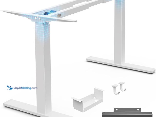 Lot 49-5546527 - Huuger Dual Motor Electric Standing Desk Frame, Sit Stand up Desk Leg for 47.2” to 86.6” Desktop, Co...