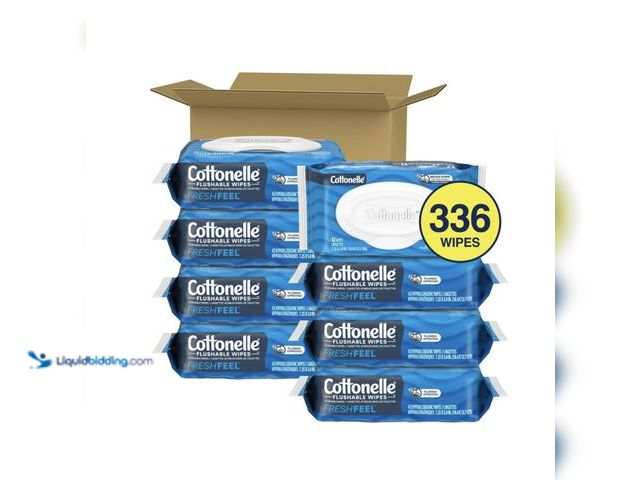 Lot 49-1817543 - Cottonelle Fresh Feel Flushable Wet Wipes, Adult Wet Wipes, 8 Flip-Top Packs, 42 Wipes Per Pack (336...