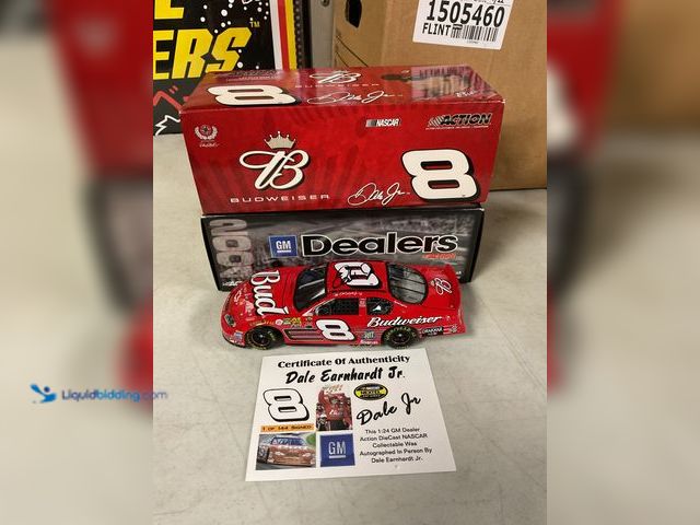 Lot 49-1505465 - COLLECTIBLE AMAZING AUTOGRAPHED ACTION RACING DALE EARNHARDT JR #8 BUDWEISER 1/24 SCALE DIECAST CAR ...