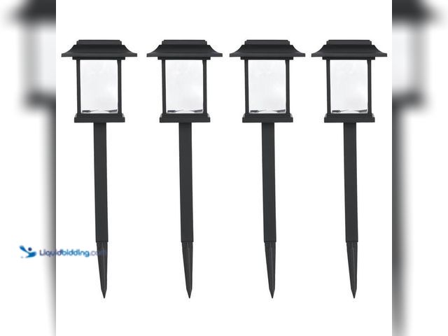 Lot 49-2021707 - Lot of (3)- Hampton Bay Melrose 10 Lumen Black LED Weather Resistant Outdoor Solar Path Light with P...