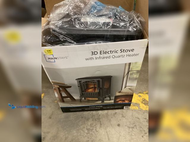 Lot 49-5542800 - Mainstays SHAG-G24F Black 1500w 2-Setting 3D Electric Stove Heater with Unused
