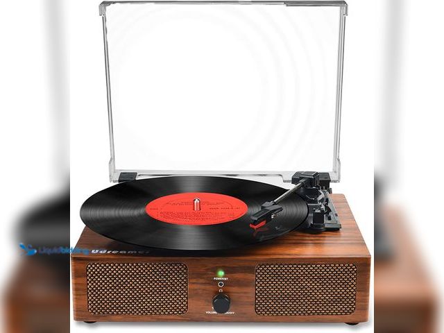 Lot 49-5410577 - Vinyl Record Player Wireless Turntable with Built-in Speakers and USB Belt-Driven Vintage Phonograph...