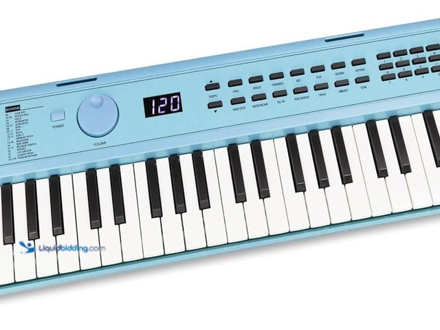 Lot 49-5413419 - RockJam 49 Key USB Keyboard Piano with Lessons & Keynote Stickers(Used) (Powers On)