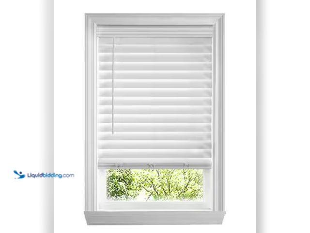 Lot 49-2025302 - Lot of (2) Home Decorators Collection White Cordless Premium Faux Wood blinds with 2.5 in. Slats - 3...