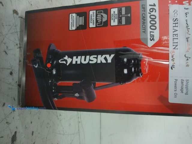 Lot 49-1629182 - Husky 8 Ton Bottle Jack, Model # HPL8BW-ZDT-TH, Unused, Has attachments.  Ref#BIN0716
