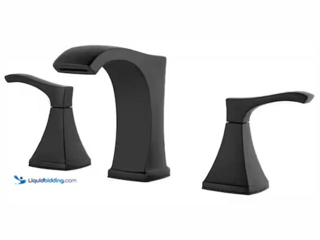 Lot 49-1631303 - Pfister Venturi 8 in. Widespread 2-Handle Bathroom Faucet in Matte Black, Model # LF-049-VNBB, New. ...