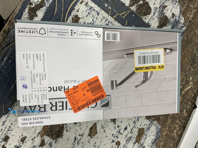 Lot 49-5575016 - Glacier Bay Single-Handle Standard Kitchen Faucet in Stainless Steel, Model # HD67103W-0608D2, USED
