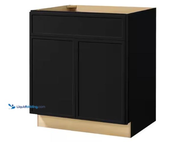 Lot 49-1630805 - Hampton Bay Leyton 30 in. W x 24 in. D x 34.5 in. H Ready to Assemble Plywood Slim Shaker Base Kitch...