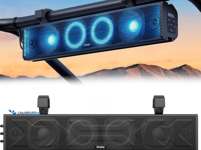 Lot 49-5450038 - 25 Inch UTV Sound Bar, ATV SoundBar Bluetooth with RGB Lighting, IP66 Waterproof Golf Cart Sound Bar...