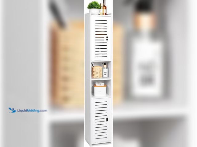 Lot 49-5437508 - Bathroom Storage Cabinet, Free Standing Floor Cabinet, Narrow Tall Storage Cabinet, Space Saver Wate...