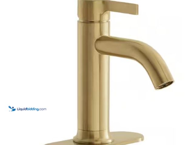 Lot 49-1630790 - Glacier Bay Ryden Single Hole Single-Handle Bathroom Faucet in Brushed Gold Model # HDQFS1A9277CZ, U...