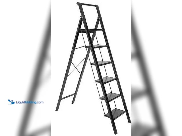 Lot 49-5490145 - maocao hoom
6.5 ft. Reach,6-Step Aluminum Alloy Foldable Ladder 330 lbs. Load Capacity with Handrai...
