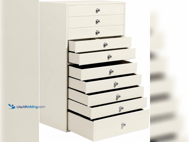 Lot 49-5553645 - GUKA Large Jewelry Box, Jewelry Case with 10 Drawers for Big and Small Jewelry, Jewelry Storage Orga...