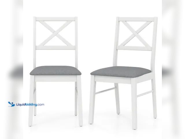 Lot 49-5407348 - Giantex Wooden Dining Chairs Set of 2. Model: kc58131wh. Unused