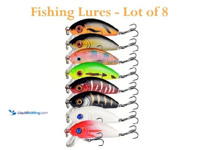 Lot 49-1616229 - Lot of 8 Crankbait Fishing Lures 1.96" 3.6g - NEW - The set includes a variety of colorful and reali...