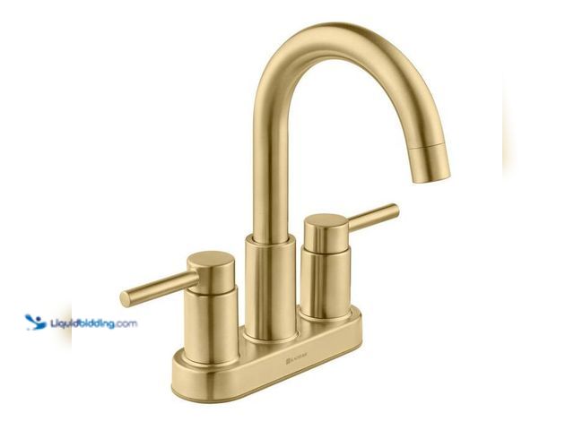 Lot 49-5547021 - Glacier Bay Dorind 4 in. Centerset 2-Handle High-Arc Bathroom Faucet in Brushed Gold, Model # HD6711...