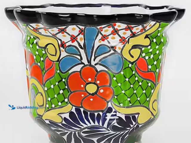 Lot 49-5486165 - Large Crown 11 in. W x 8.5 in H Talavera Ceramic Indoor Planter Internet # 332638075
Model # BHD25-...