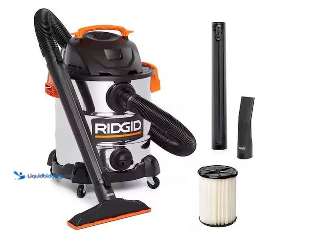 Lot 49-3600191 - RIDGID 10 Gal. 6.0 Peak HP Stainless Steel Shop Vacuum Wet Dry Vac with Filter, Locking Hose and Acc...