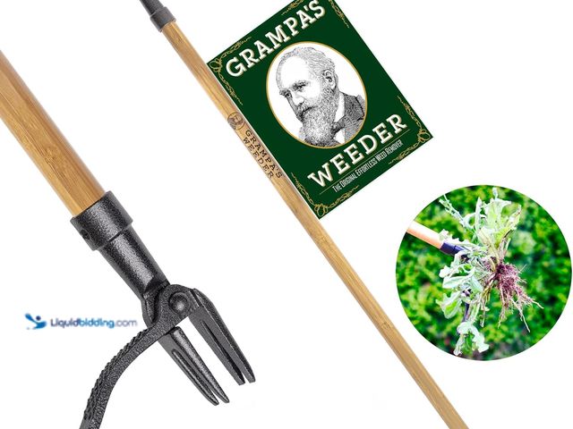 Lot 49-5542894 - Grampa's Weeder - The Original Stand Up Weed Puller Tool with Long Handle - Made with Real Bamboo & ...
