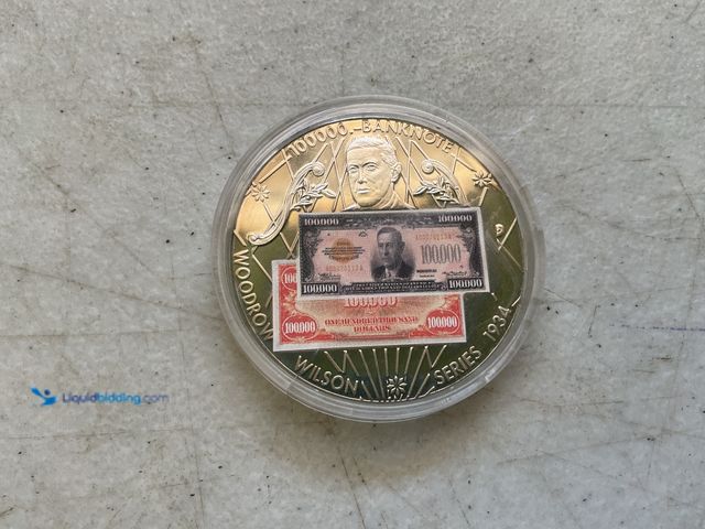 Lot 49-5515060 - 100000 BANKNOTE WOODROW WILSON SERIES 1934 COMMEMORATIVE COIN