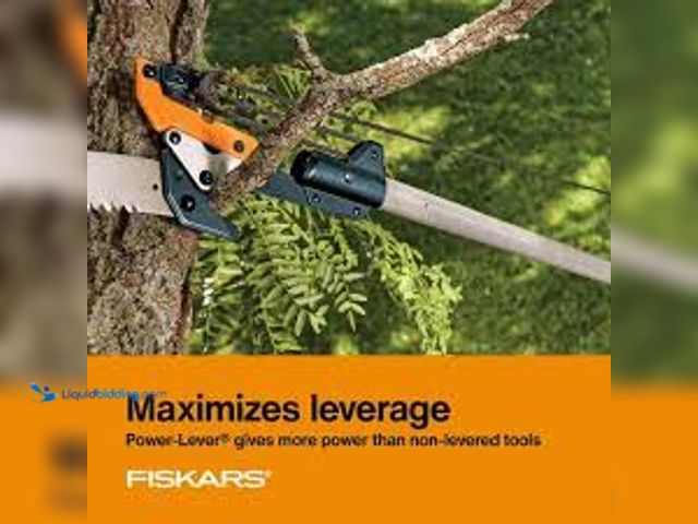 Lot 49-5448761 - Fiskars PowerLever 1-1/8 in. Cut Capacity Steel Saw Blade 15 in. Fiberglass Pole 14 ft. Tree Pruner....