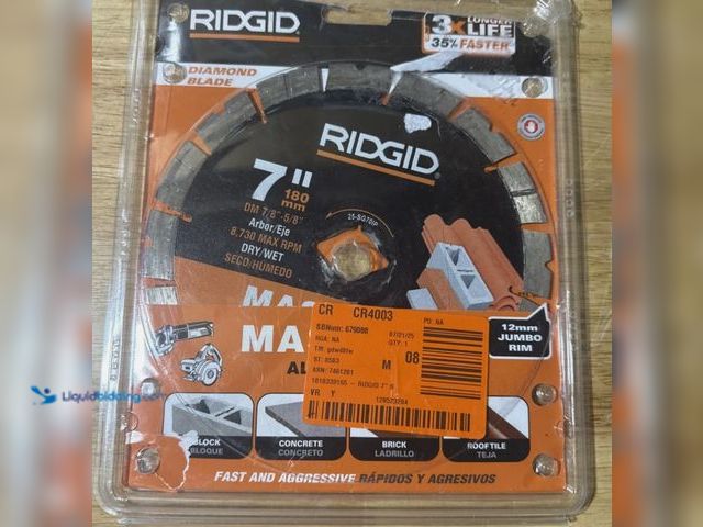 Lot 49-5551420 - Ridgid Performance Extended Life Dry / Wet 7" Masonry Diamond Blade 25- SG701P, Unused