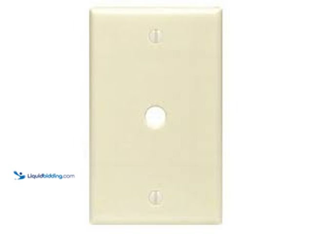Lot 49-5489069 - QTY 25 - Leviton 86113 Ivory Oversize Single Gang .406" Cable Wall Plate. Unused