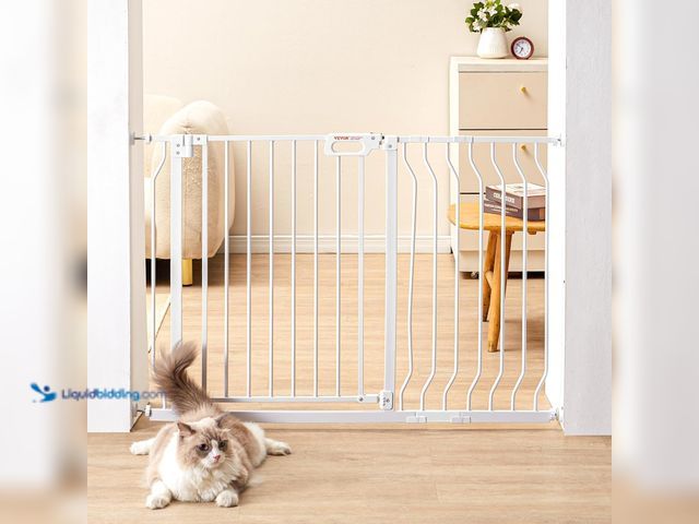 Lot 49-5449234 - VEVOR 29.5-46" Extra Wide Baby Gate for Stairs, Auto Close Dog Gate for The House, Easy Install Pres...