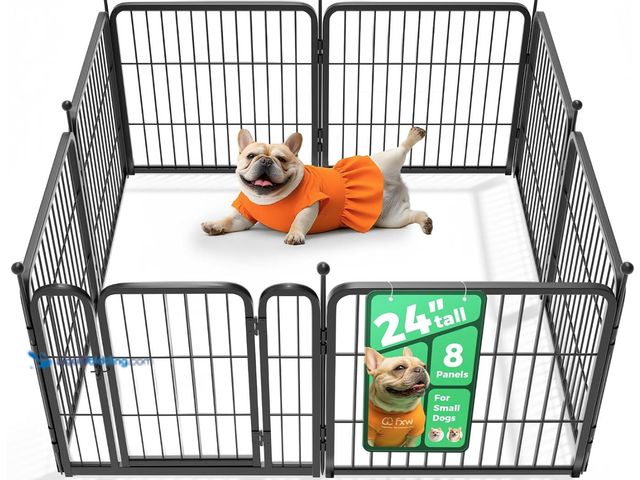 Lot 49-2026235 - FXW Rollick Dog Playpen, Indoor, Yard & RV Camping, 24" H, 8 Panels. Model # B0C3HYJCWB. MSRP: $69.9...