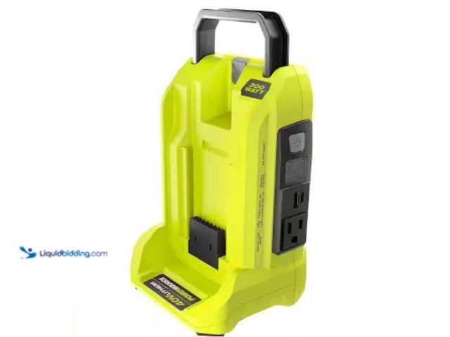 Lot 49-2025529 - RYOBI 40V 300-Watt Portable Battery Inverter Power Source (Tool Only), Model # RYi300BG, MSRP $104, ...