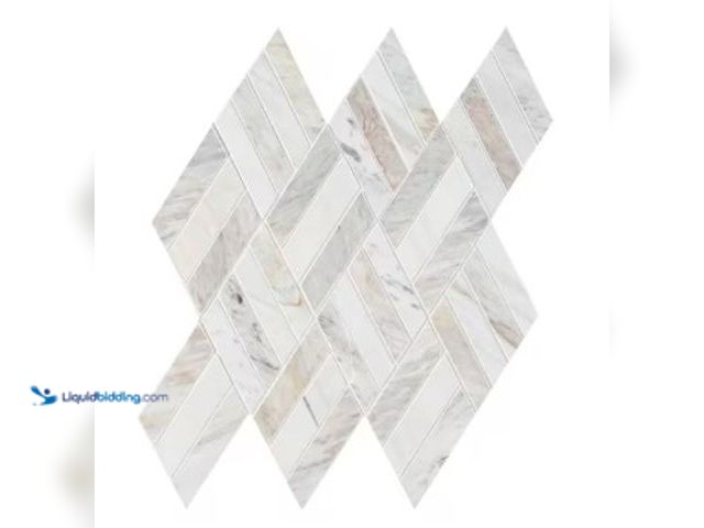 Lot 49-2025578 - Approx. (10) sq. ft. of MSI Angora Rhombus 11 in. x 13 in. x 0.38 in. Polished Marble Mesh-Mounted M...