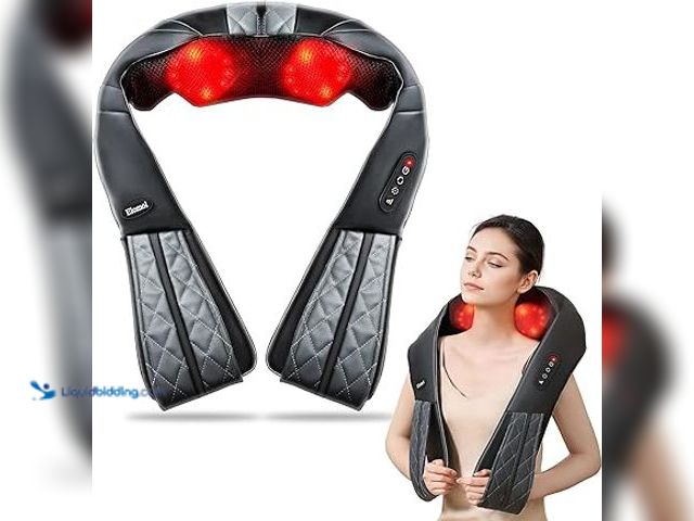 Lot 49-5475881 - Elomol Neck Shoulder Massager with Heat - Rechargeable Back and Neck Massage Pain Relief Deep 5D Tis...