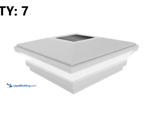 Lot 49-1631841 - Lot of (7) Veranda 5 in. x 5 in. Vinyl Solar-Powered Contemporary Beveled Post Cap, Model # 73013118...