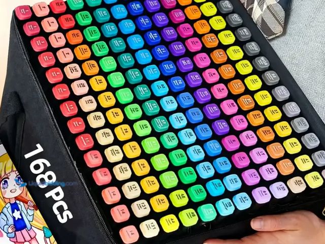 Lot 49-1817540 - 168 Colors Alcohol Markers, Double Tipped Art Marker Set. Brand new in box, unused.