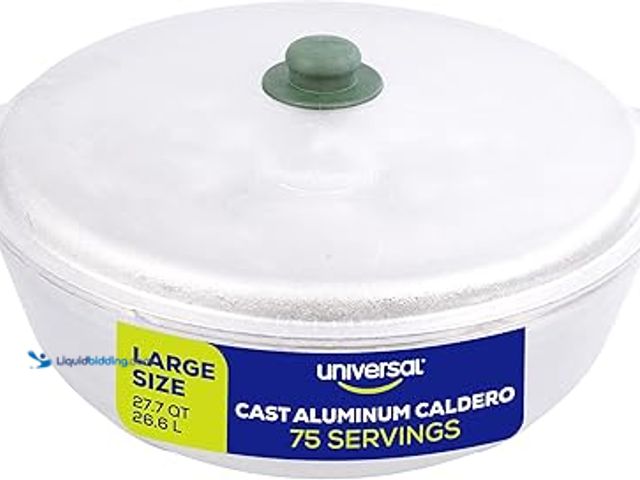 Lot 49-5475880 - Universal (Professional Extra Large) Caldero 75 Cups - 27.7 QT / 26.6 L, Stainless Aluminum Pot, Eve...