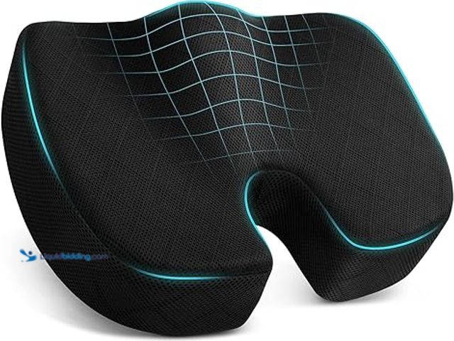 Lot 49-5419878 - TushGuard Office/ Car Seat Cushion, Non-Slip Sciatica & Back Coccyx Tailbone Pain Relief Chair Pad, ...