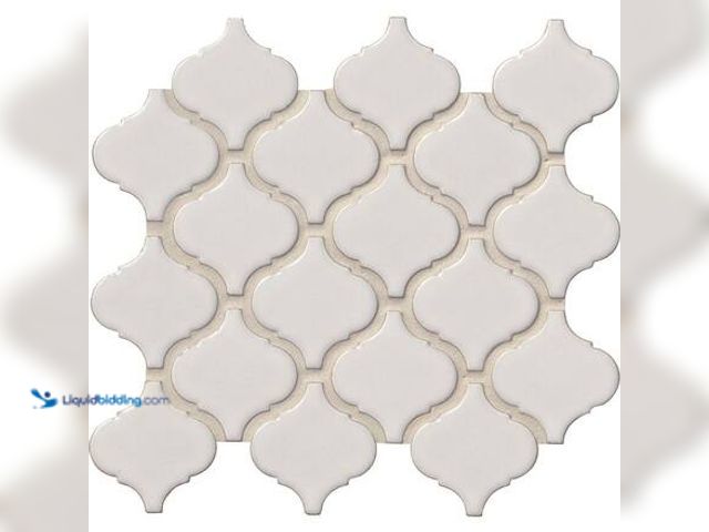 Lot 49-5581964 - QTY 16 - MSI Bianco Arabesque 12 in. x 12 in. x 0.24 in. x 0.24 in. Polished Porcelain Mesh-Mounted ...