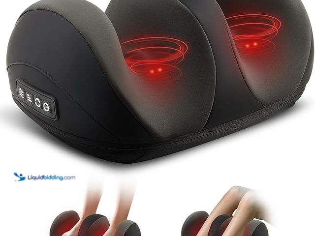 Lot 49-3600243 - Foot Massager with Heat, Shiatsu Kneading Foot and Calf Electric Massager Machine with Roller, Massa...