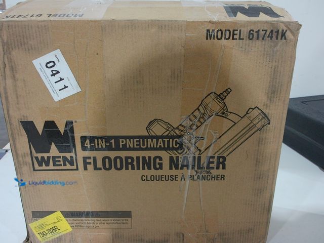 Lot 49-2006015 - WEN 4-In-1 18-Gauge Pneumatic Flooring Nailer and Stapler, Model # 61741K, Unused, Has attachments, ...
