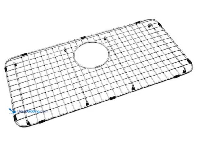 Lot 49-2006746 - SERENE VALLEY 24.17 in. x 12.72 in. Rear Drain Heavy-Duty in Stainless Steel Sink Protector, Model #...