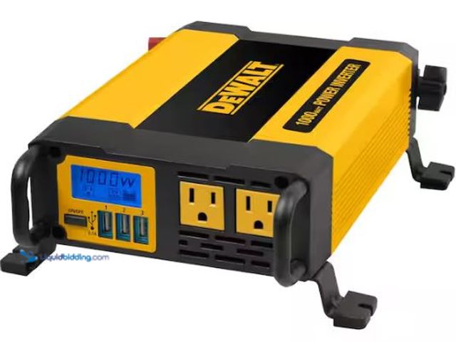 Lot 49-3473044 - DEWALT 1000-Watt Portable Car Power Inverter with Triple USB Ports, Model # DXAEPI1000, Slightly use...