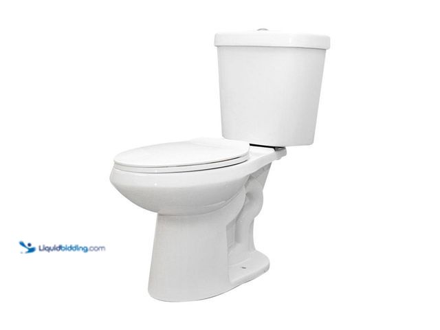Lot 49-5447623 - Glacier Bay 12 inch Rough In Two-Piece 1.1 GPF/1.6 GPF Dual Flush Elongated Toilet in White Seat Inc...