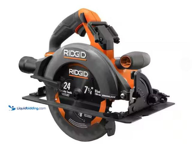 Lot 49-3433320 - RIDGID 18V Brushless Cordless 7-1/4 in. Circular Saw (Tool Only), Model # R8657B, Slightly used, No ...